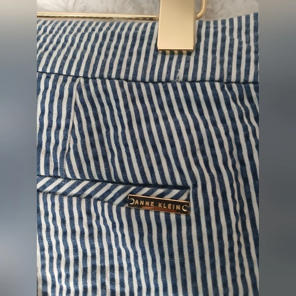 Anne Klein Blue and White Chinos